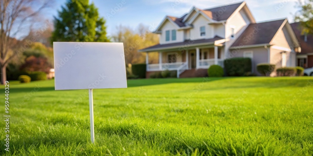 Blank yard sign in green grass with house background , yard sign, mockup, blank, green, grass, house, background Blank yard sign in green grass with house background , yard sign, mockup, blank, green, grass, house, background