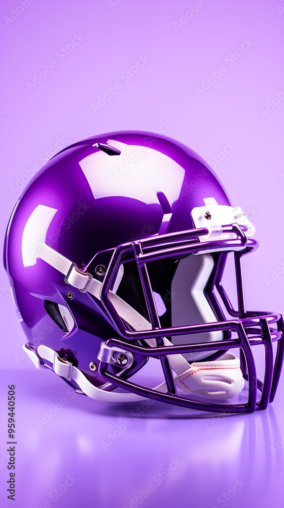 Purple Football Helmet on Purple Background Purple Football Helmet on Purple Background