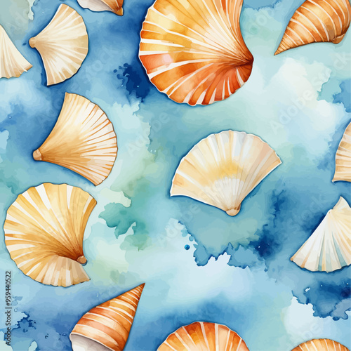 Seashell Underwater Scene
