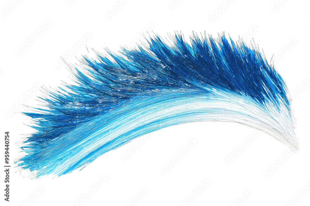 Obraz premium Vibrant blue feather with shimmering details, perfect for artistic projects and creative designs featuring natural beauty.