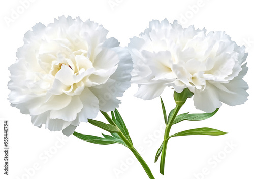 White flower clipart png, Moss Rose isolated on white background