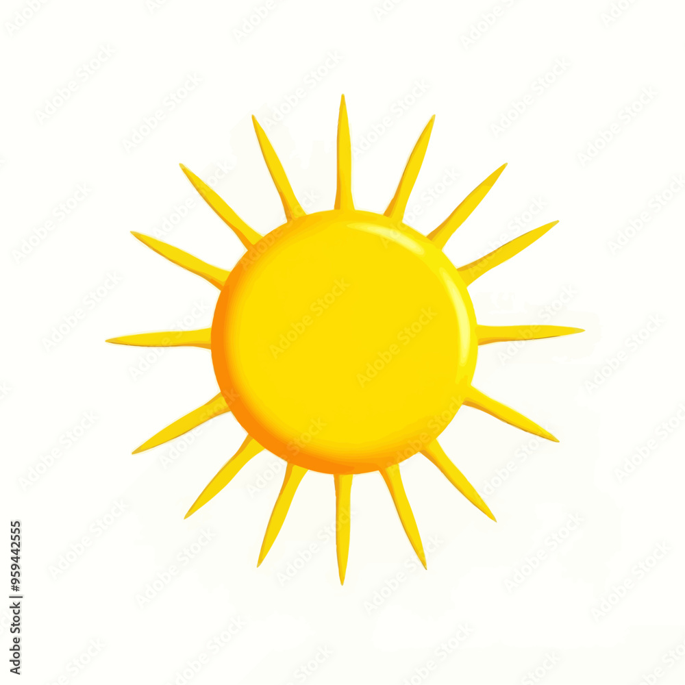 Yellow Sun with Sharp Points