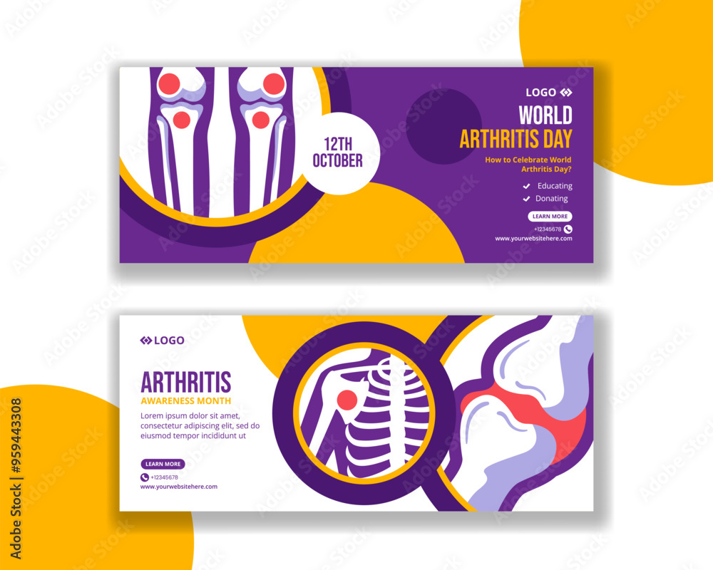 Arthritis Day Horizontal Banner Flat Cartoon Hand Drawn Templates Background Illustration Arthritis Day Horizontal Banner Flat Cartoon Hand Drawn Templates Background Illustration