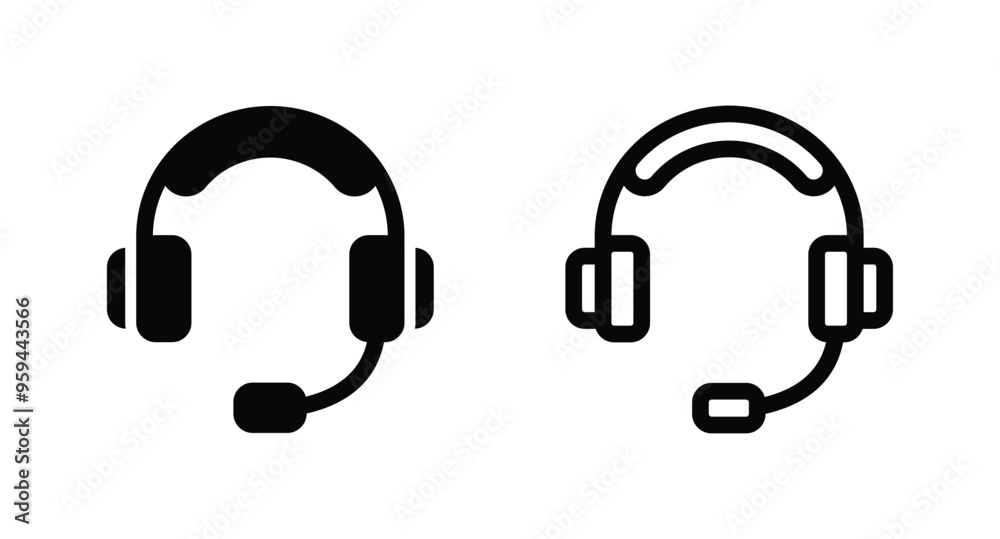 Headphones icon vector. Headphones earphones symbol. Headset icon vector Headphones icon vector. Headphones earphones symbol. Headset icon vector