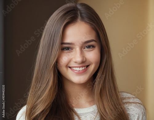 Smiling girl posing