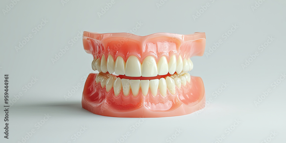 Obraz premium Close up of a dental model on a white background, generative AI