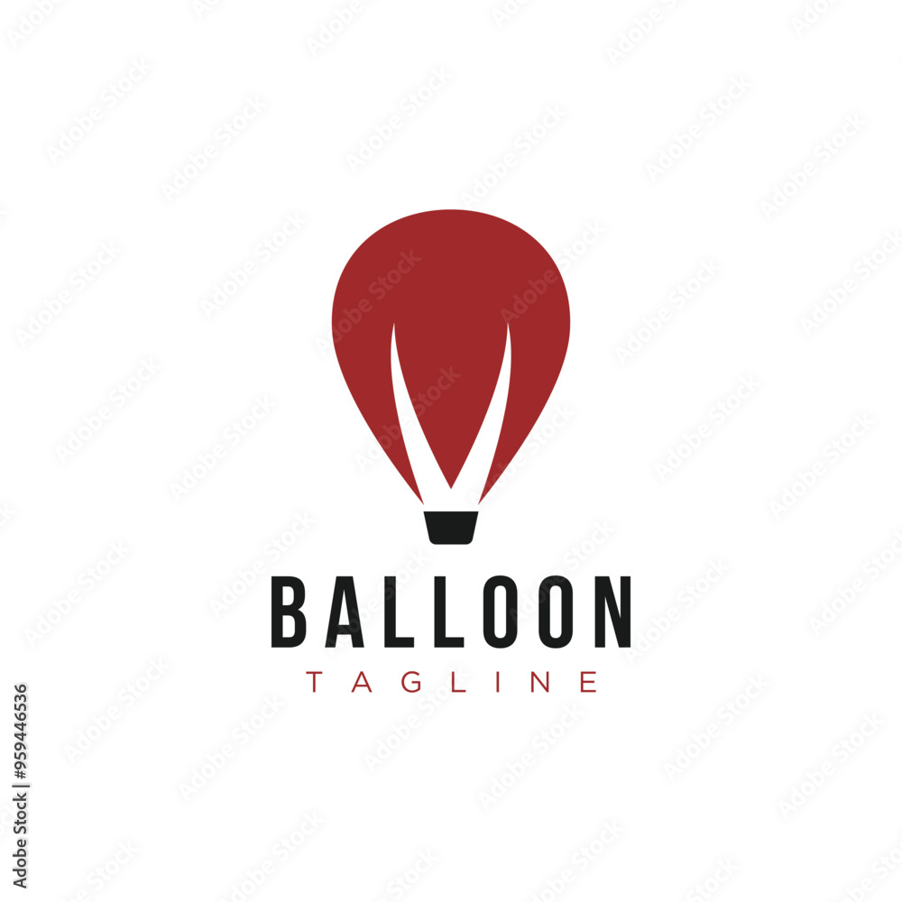 Naklejka premium Hot air balloon logo template design with creative idea.vector illustration.