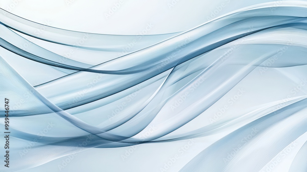 Obraz premium Abstract Blue and White Wavy Lines Background