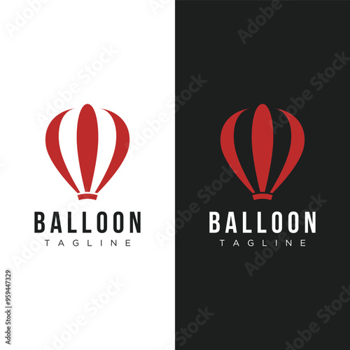 Hot air balloon logo template design with creative idea.vector illustration.