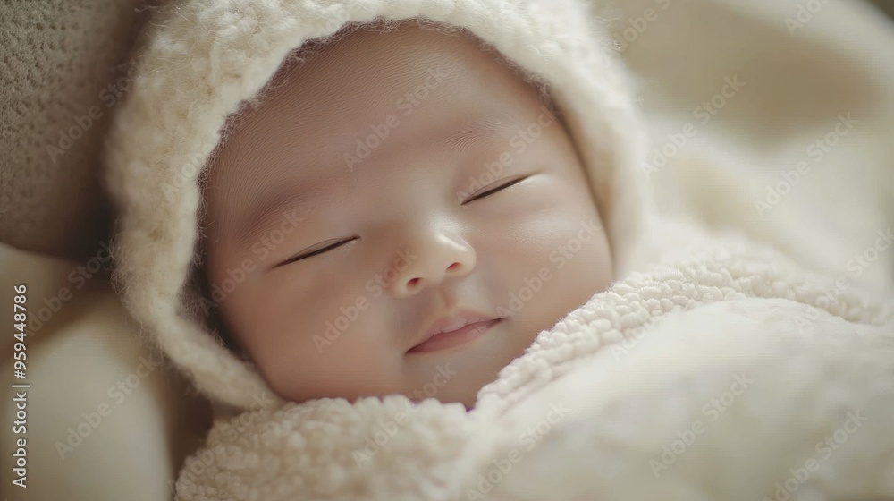 Serene Malaysian Newborn in Soft Glow: Innocent Close-Up Capture with Neutral Palette Serene Malaysian Newborn in Soft Glow: Innocent Close-Up Capture with Neutral Palette