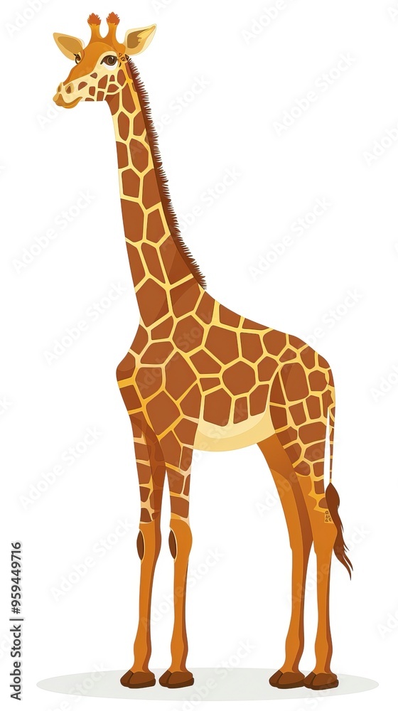 Vector Giraffe Standing Isolated Vector Giraffe Standing Isolated