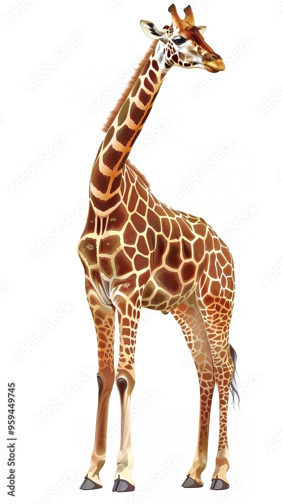 Vector Giraffe Standing Isolated Vector Giraffe Standing Isolated