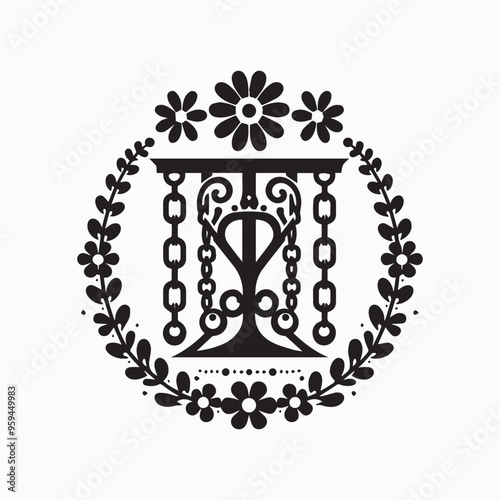 floral style gitter silhouette vector in white background editable eps 