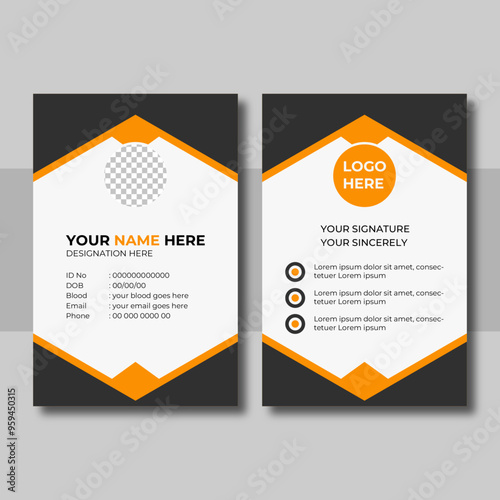 Yellow  modern new creative Business id card design template.
