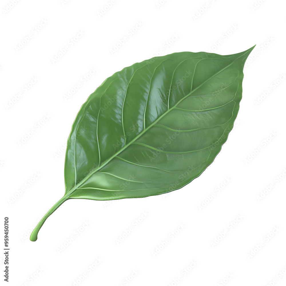 Obraz premium Green leaf isolated on transparent background