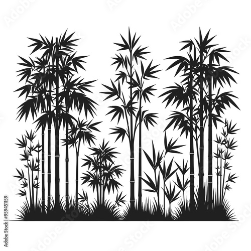 Bamboo (Bambusoideae) Shilouette