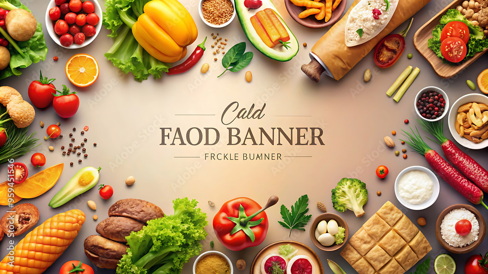 Wonderful food banner background with copy space Wonderful food banner background with copy space