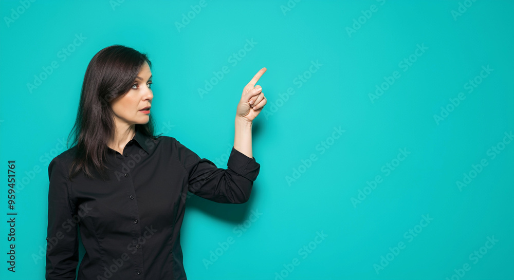 woman pointing at something - Marketing Images woman pointing at something - Marketing Images
