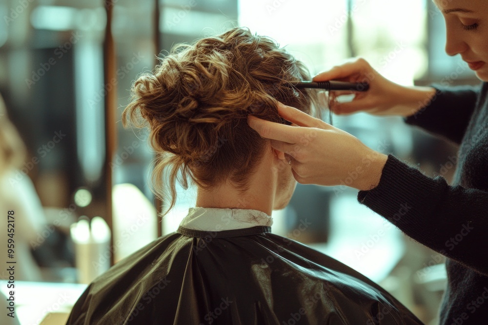 Fototapeta premium women getting their hair done in the salon, hairdo, hairstyle, hair salon