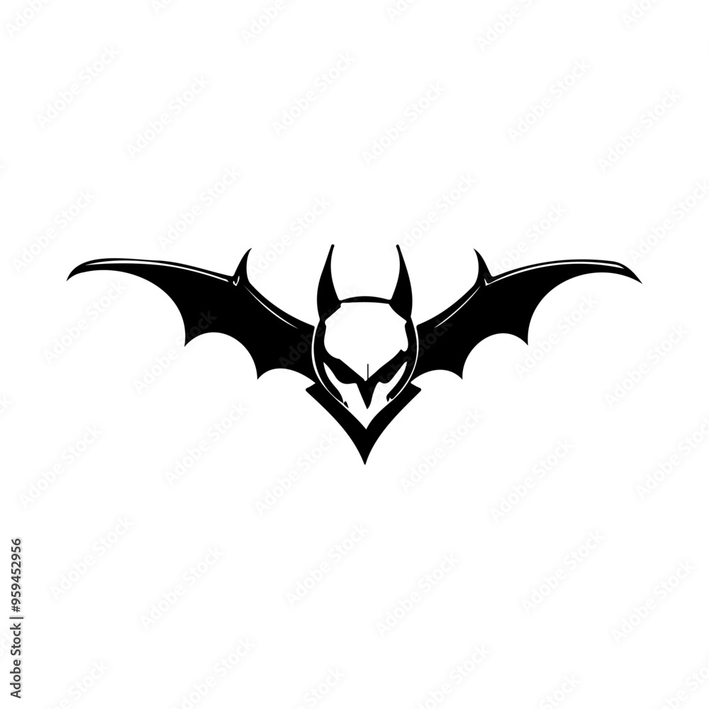 Fototapeta premium Bat Icon hand draw black halloween colour logo symbol perfect.