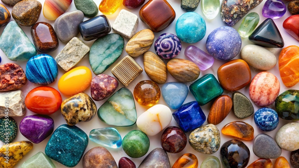 A collection of various stones in different shapes, sizes, and colors