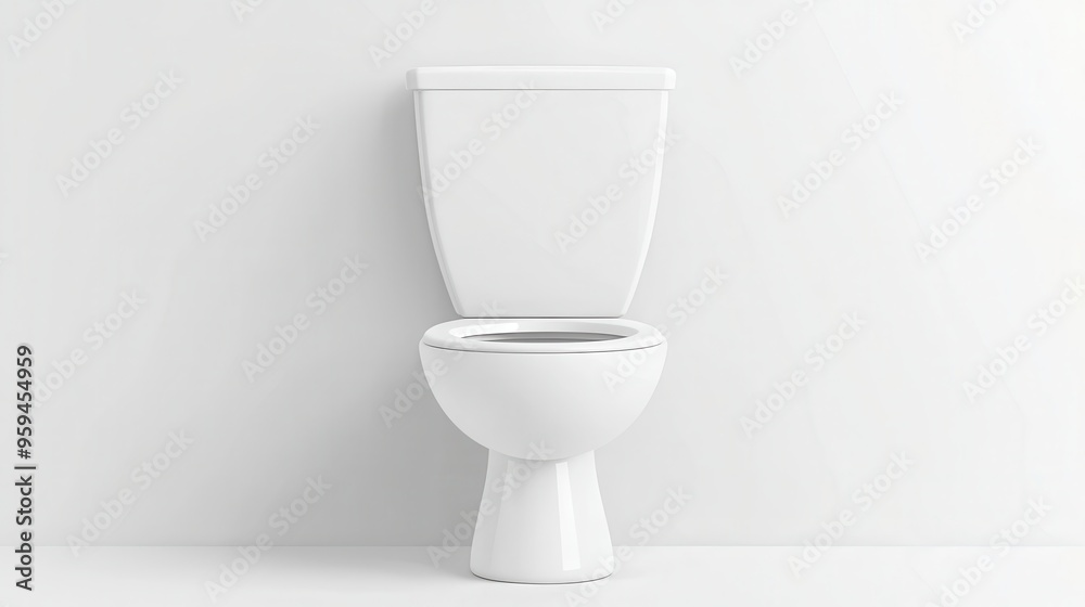 Modern White Toilet with Closed Lid in Minimalist Bathroom Modern White Toilet with Closed Lid in Minimalist Bathroom