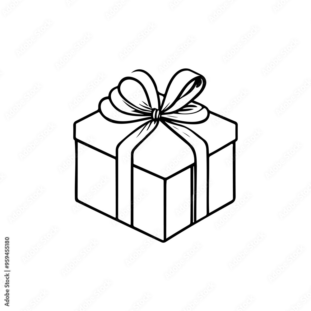 Obraz premium Gift Icon hand draw black christmas colour logo symbol perfect.