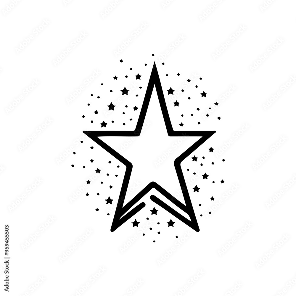 Obraz premium Star Icon hand draw black christmas colour logo symbol perfect.
