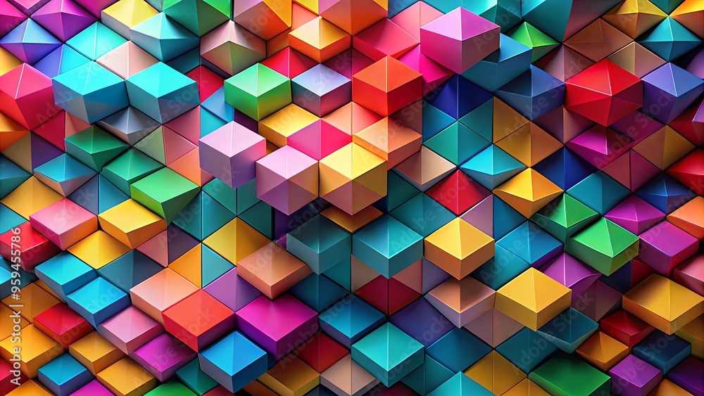Abstract geometric shapes in a vibrant color palette Abstract geometric shapes in a vibrant color palette