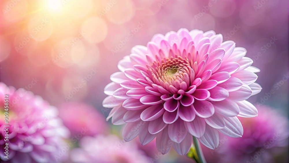 Soft focus macro shot of a pink chrysanthemum surrounded by dreamy background Soft focus macro shot of a pink chrysanthemum surrounded by dreamy background