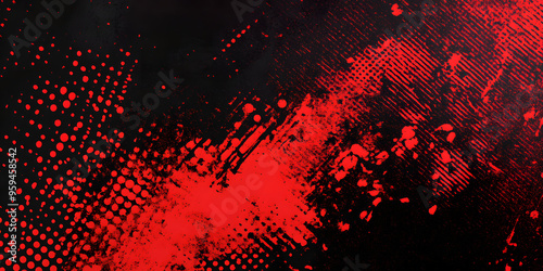 red spots, splashes and dotted paint marks on a black background. grunge texture of old background