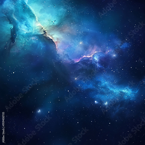 Beautiful space sky with nebula and glittering