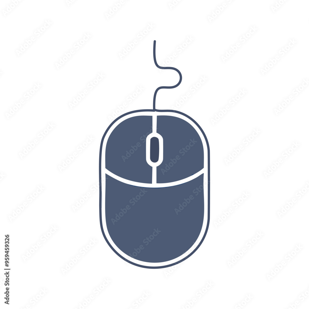 Wired computer mouse icon. Simple vector illustration of a wired computer mouse. Ideal for web design and technology projects. Wired computer mouse icon. Simple vector illustration of a wired computer mouse. Ideal for web design and technology projects.