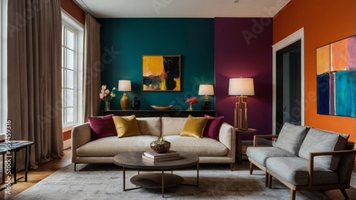 Wallpaper Mural modern living room Torontodigital.ca