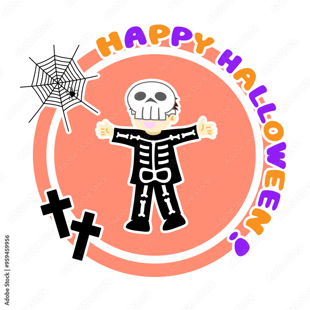 ハロウィンの仮装をした子どものイラスト素材