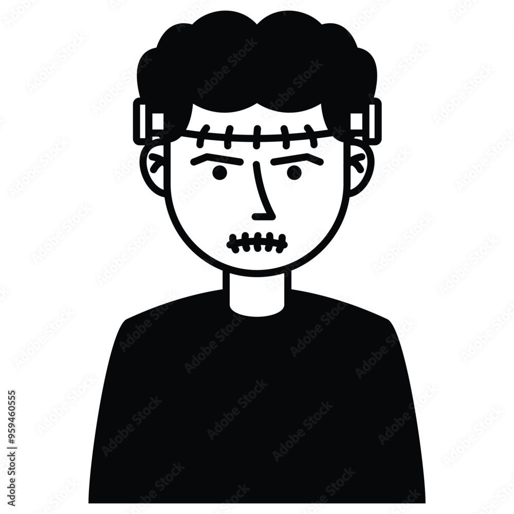 Halloween Zombie Avatar Outline Halloween Zombie Avatar Outline