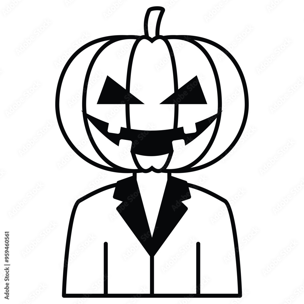 Halloween Pumpkin Avatar Outline