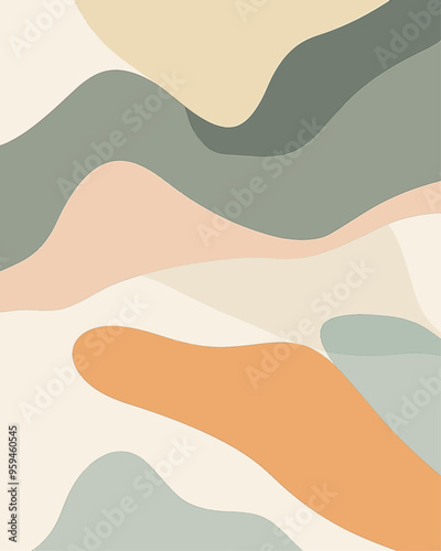 Abstract Art with Wavy Lines and Curves