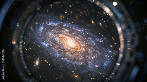 Astrophysical Observatory View of Nebula with Starburst and Stellar Explosions