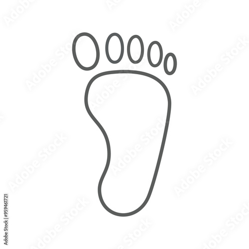 Footprint outline. Simple line drawing of a human footprint. Ideal for medical, healthcare, or foot care related projects.