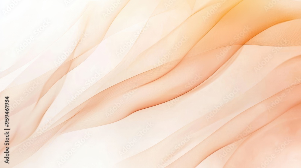 Obraz premium Abstract Peach and White Background with Soft Wavy Lines