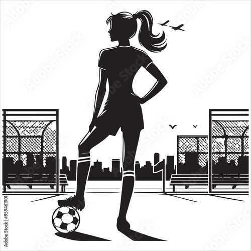 Female Football Player Vectors
