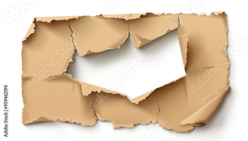 Brown Paper Cutout with White Heart Shape