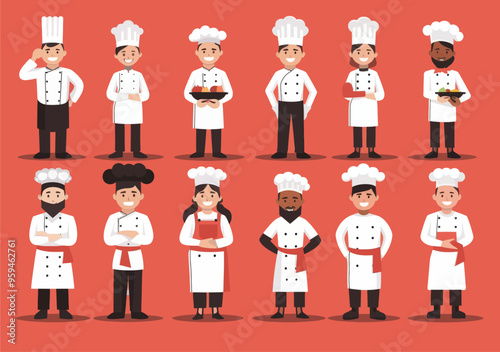 Chef's Hat Collection: A Group of Chefs in Kitchens