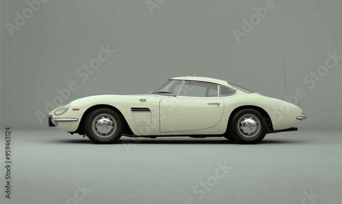 Classic White Sports Car on Display