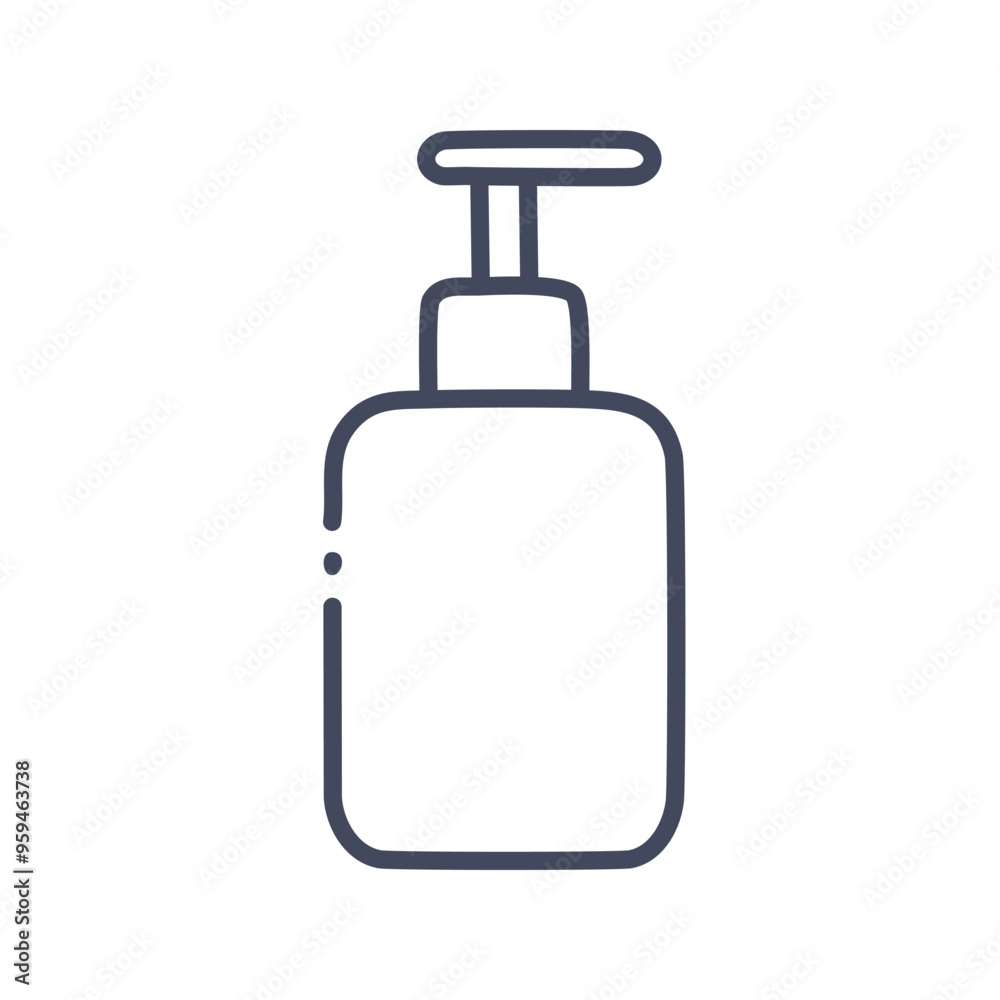 Dispenser bottle icon. Simple line icon of a bottle with a pump, ideal for hygiene, cleaning, or cosmetic product branding. Dispenser bottle icon. Simple line icon of a bottle with a pump, ideal for hygiene, cleaning, or cosmetic product branding.