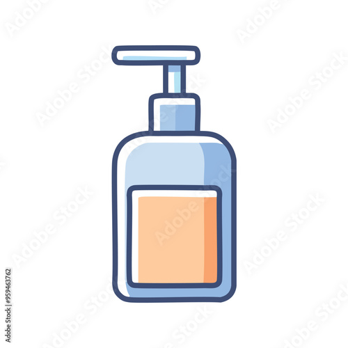 Pump bottle icon. Simple cartoon illustration of a pump bottle, perfect for hygiene and cleaning related projects.