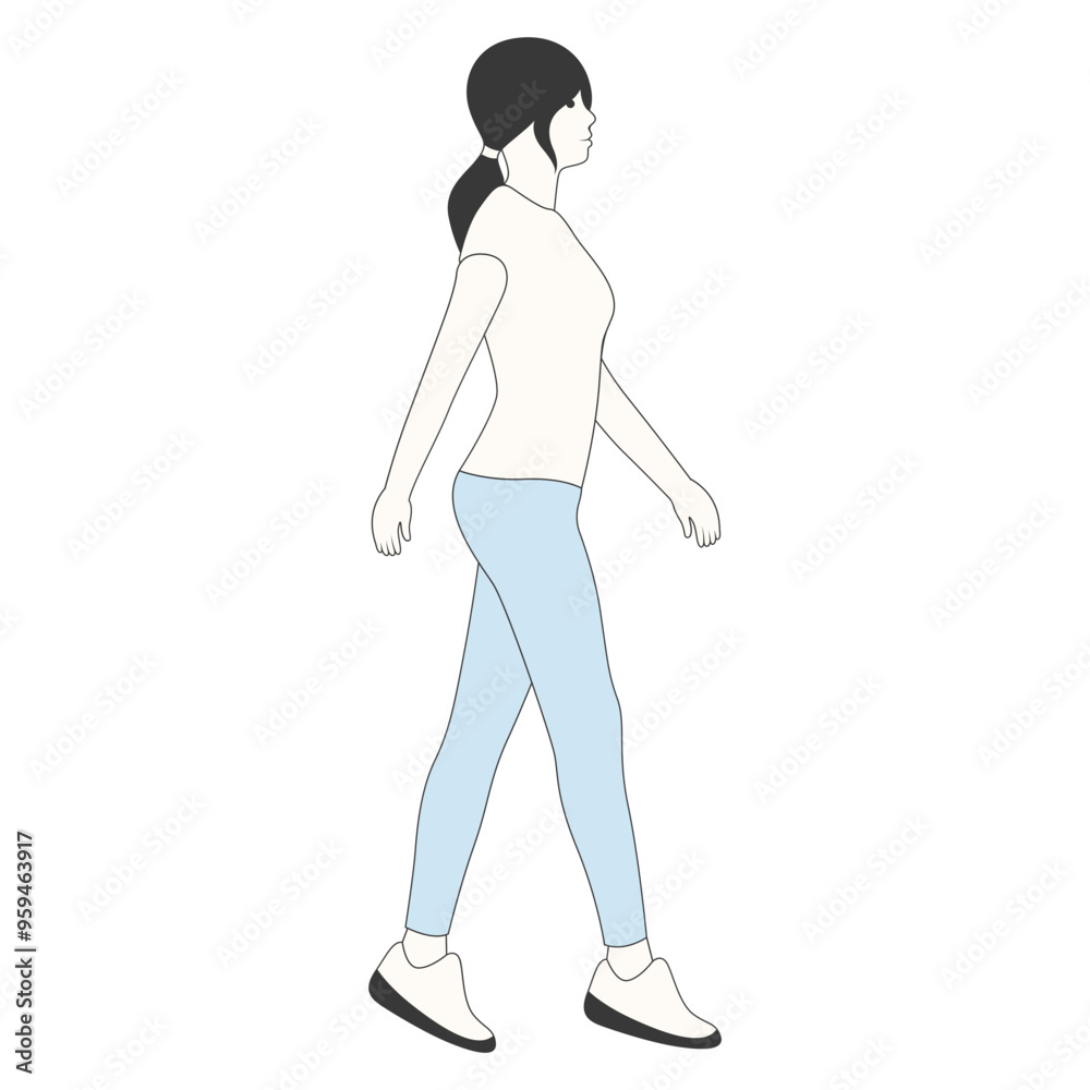People Walking Character with Casual Clothes. Vector Cartoon Illustration. People Walking Character with Casual Clothes. Vector Cartoon Illustration.