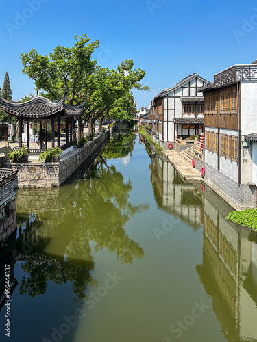 Qingxi Ancient Town with a history of more than 1400 years and charm of typical Jiangnan water town in Fengxian district, Shanghai, China. photo