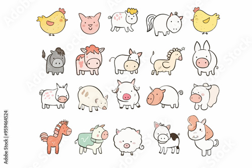 Cute Animals: A Collection of Adorable Pets for Children's Books and Educational Materials